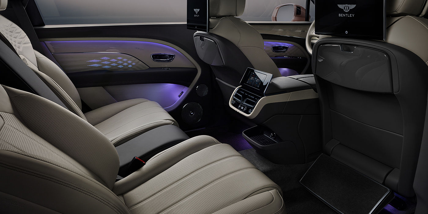 Jack Barclay Bentley Bentayga EWB Azure SUV rear interior with Bentley Diamond Illumination