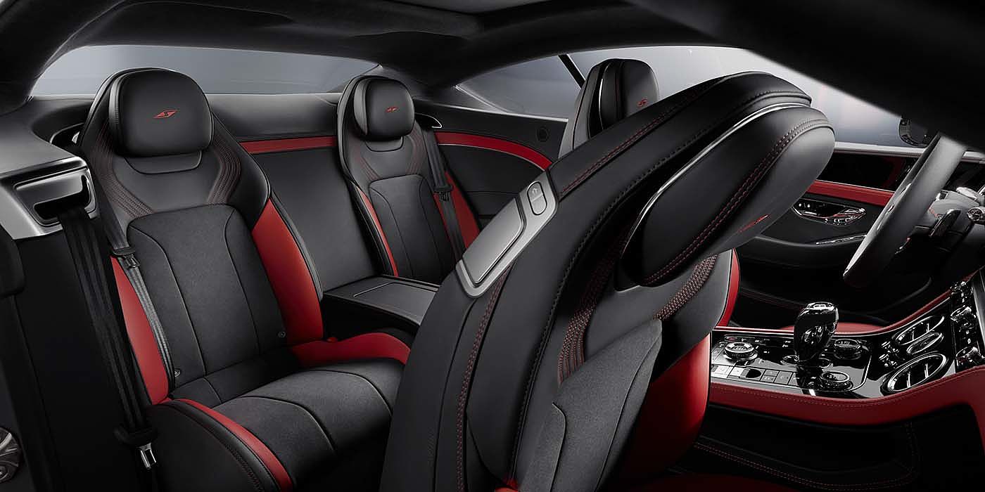 Jack Barclay Bentley Continental GT S coupe in Beluga black and Hotspur red hide with S emblem stitching