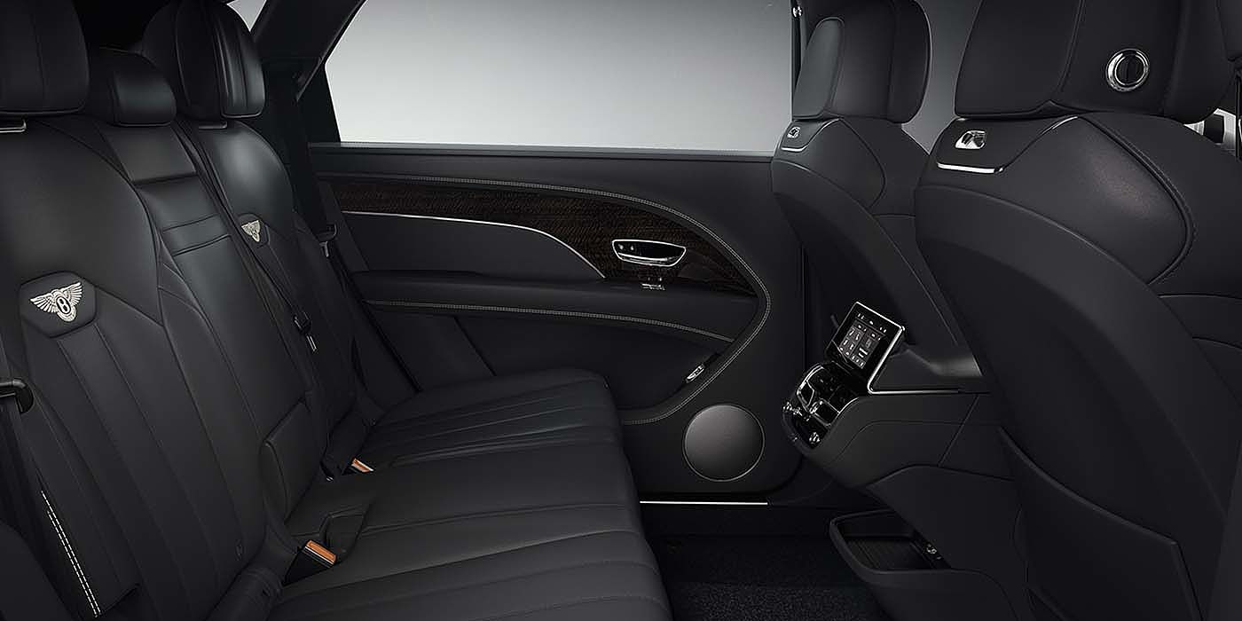 Jack Barclay Bentley Bentayga EWB SUV rear interior in Beluga black leather