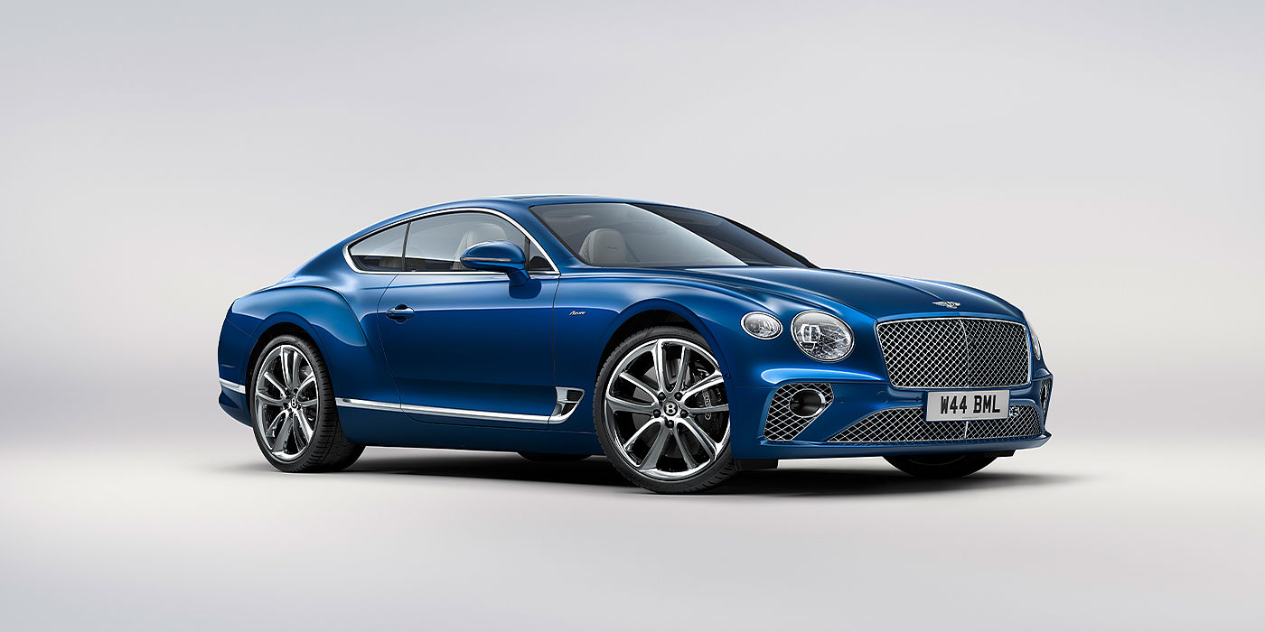 Jack Barclay Bentley Continental GT Azure coupe in Sequin Blue paint front 34