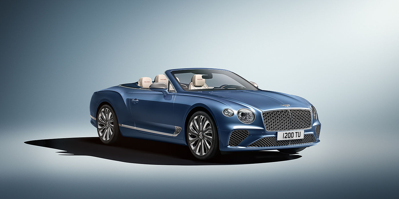 Jack Barclay Bentley Continental GTC Mulliner convertible in Peacock blue paint front 34