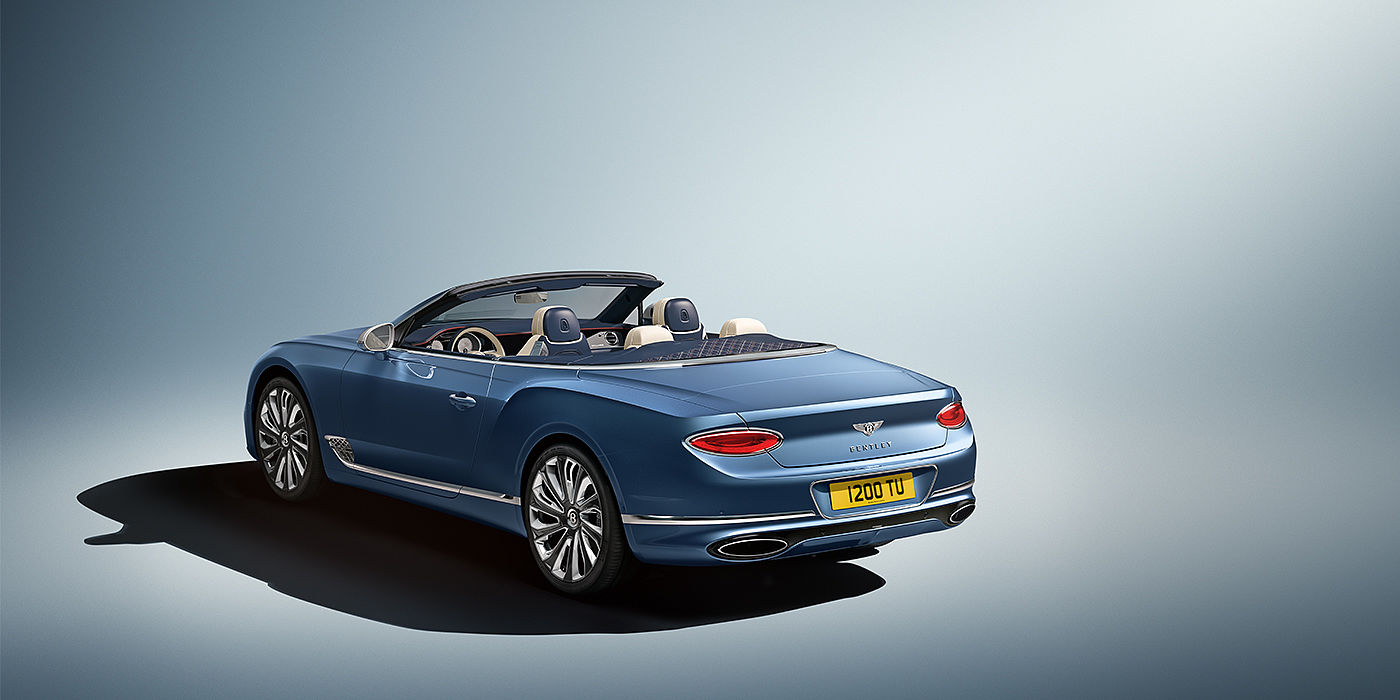Jack Barclay Bentley Continental GTC Mulliner convertible in Peacock blue paint rear 34